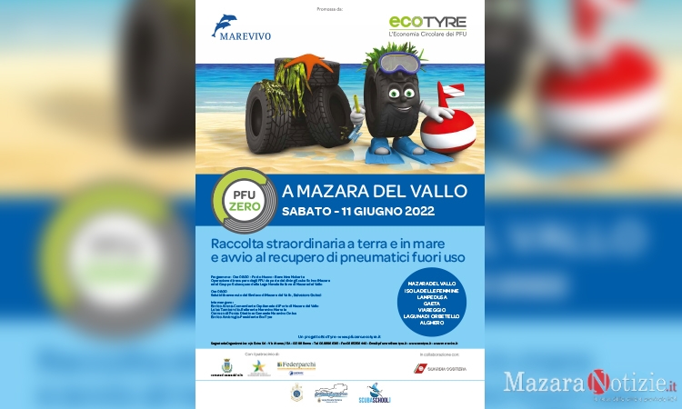 Mazara, raccolta straordinaria di PFU in mare e a terra grazie a Marevivo ed EcoTyre